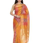 CLASSICATE from the house of The Chennai Silks Women's Multicolor Kora Silk Saree Wlth Blouse
