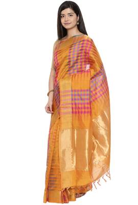 CLASSICATE from the house of The Chennai Silks Women's Multicolor Kora Silk Saree Wlth Blouse 2
