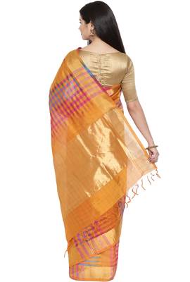 CLASSICATE from the house of The Chennai Silks Women's Multicolor Kora Silk Saree Wlth Blouse 3