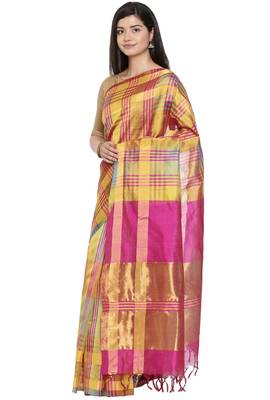 CLASSICATE from the house of The Chennai Silks Women's Multicolor Kora Silk Saree Wlth Blouse 2