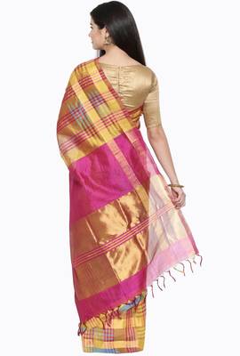 CLASSICATE from the house of The Chennai Silks Women's Multicolor Kora Silk Saree Wlth Blouse 3