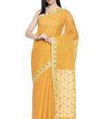 CLASSICATE from the house of The Chennai Silks Women's Yellow Coimbatore Cotton Saree Wlth Blouse