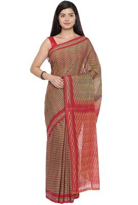 CLASSICATE from the house of The Chennai Silks Women's Multicolor Pochampalli Cotton Saree Wlth Blouse 1