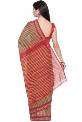 CLASSICATE from the house of The Chennai Silks Women's Multicolor Pochampalli Cotton Saree Wlth Blouse 3