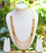 Multilayer beaded long chain necklace
