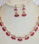 Ad Ruby Stone Studded Necklace Set