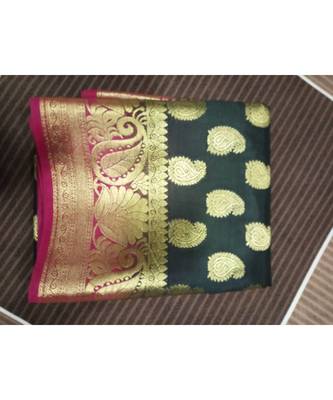 Black kanchipuram saree with blouse 1