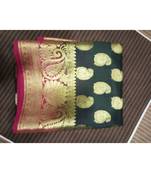 Black kanchipuram saree with blouse