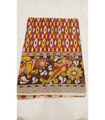 Traditional Ikat print kalamkari saree with blouse