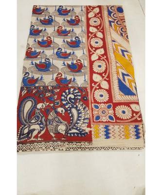 Traditional print kalamkari saree with blouse 1