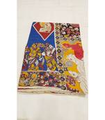 Traditional human figure print kalamkari saree with blouse