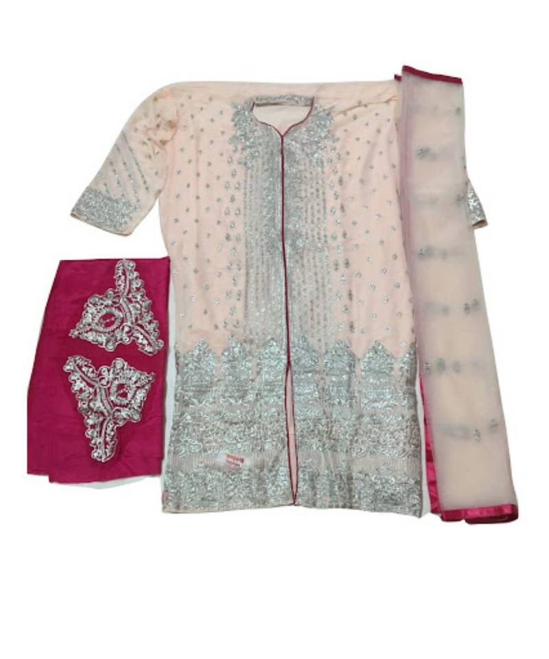 Light Pink Designer Heavy Embroidery Georgette Pakistani Style Indian Suit