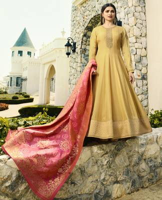 Yellow Embroidered Silk Blend Salwar 1