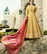 Yellow Embroidered Silk Blend Salwar