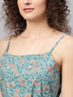 Blue Floral Strappy Jumpsuit 5