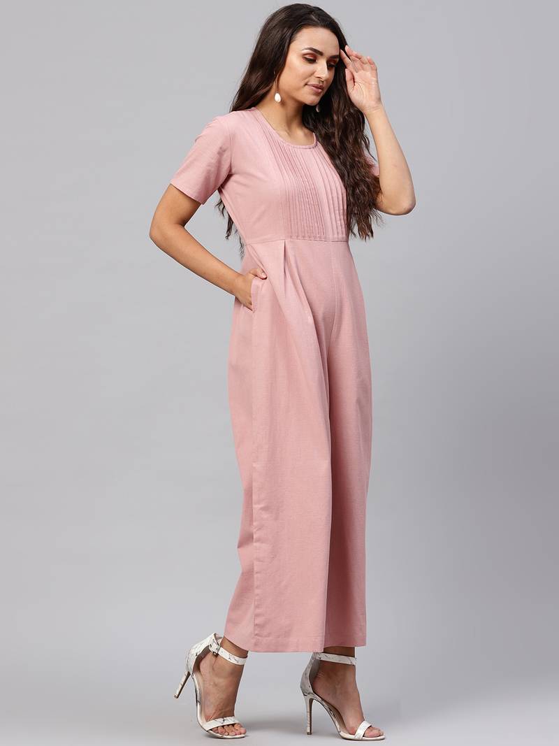 Onion Pink Pleated Palazzo Jumpsuit SASSAFRAS 2934974