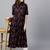 Navy floral print Front Open Shirt Kurta