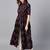 Navy floral print Front Open Shirt Kurta