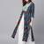Blue floral print Front & Side Slit Kurta