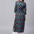 Blue floral print Front & Side Slit Kurta