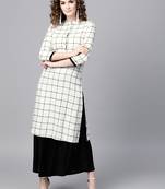White Check Straight Kurta