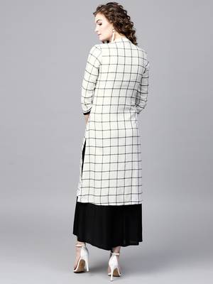 White Check Straight Kurta 3