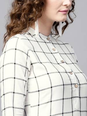 White Check Straight Kurta 5