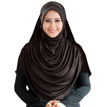 Mehar Hijab's Modest Women's Long Hijab iCRA Feel Good Fabric FAEEZAH HIJAB Formal Grey-Xl 1