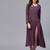 Purple Embroidered Angrakha Kurta