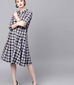 Black Check Shirt Ethnic Belted Dress