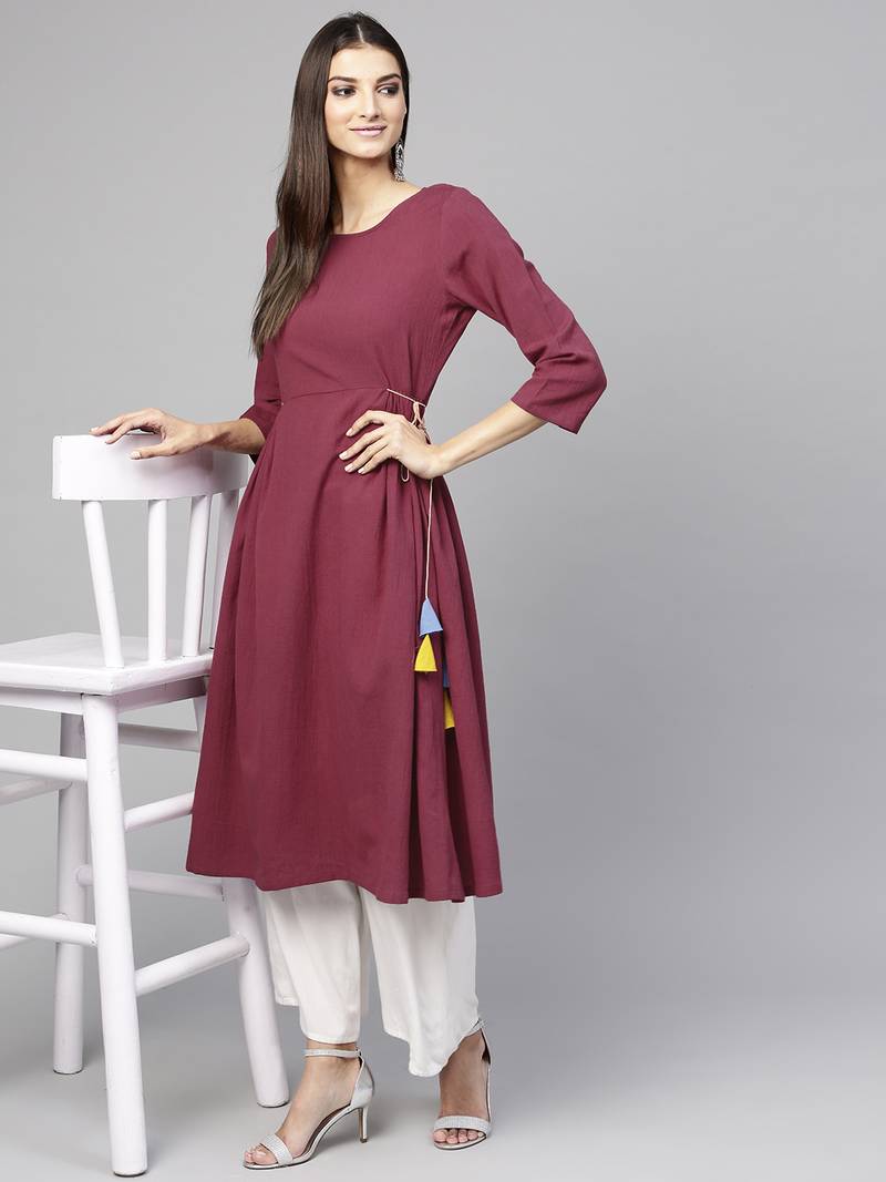 kurti with side tie up
