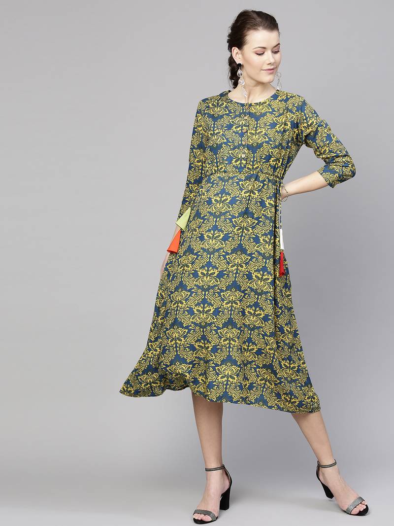 Floral Print Side Tie Dress