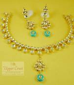 Turquoise Kundan Gold Plated Necklace Set