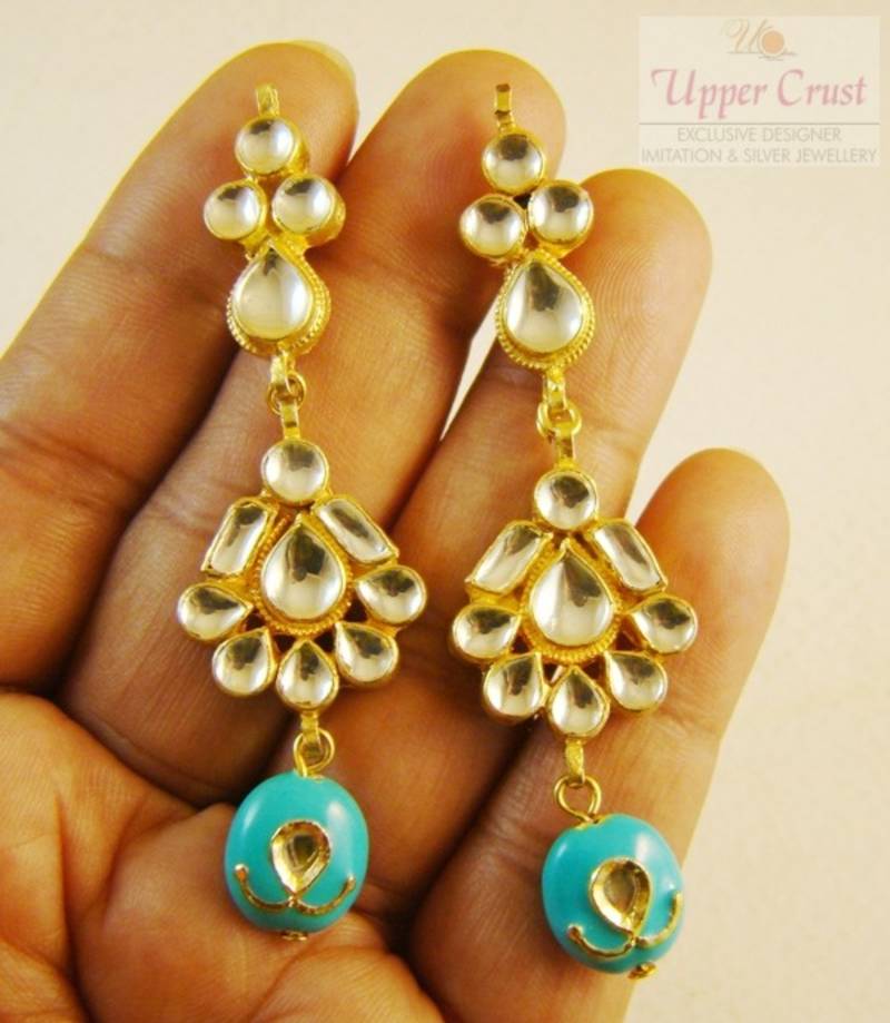 Turquoise Kundan Gold Plated Necklace Set
