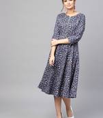 Navy floral_print Dress