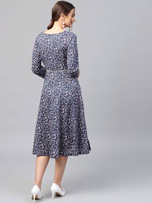Navy floral_print Dress 3