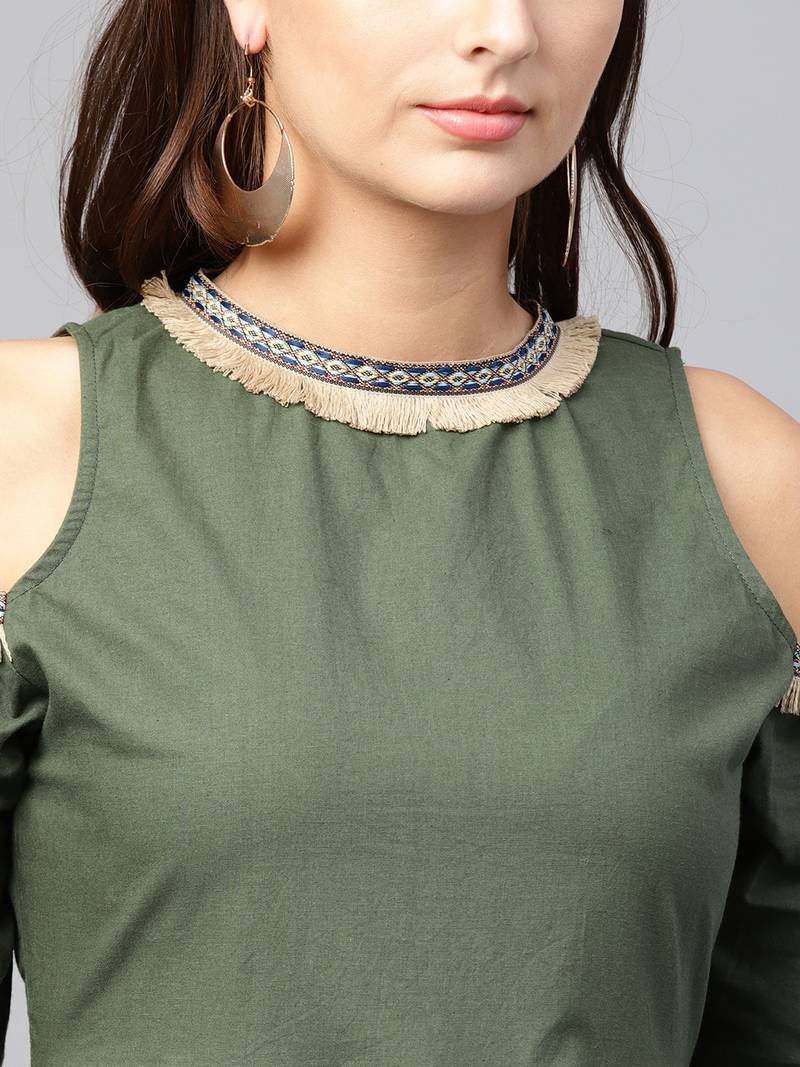 Olive Cold Shoulder Dress