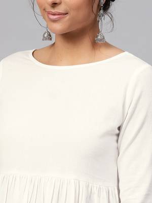 White Bird Print Gathered Midi 5