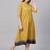 Yellow & Navy Booti Gathered Waist Dress