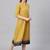 Yellow & Navy Booti Gathered Waist Dress