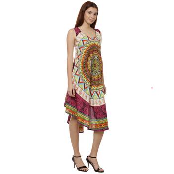 Multicolor Plain Rayon Long Kurtis 3