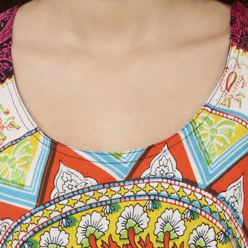 Multicolor Plain Rayon Long Kurtis 5