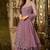 Light-purple embroidered net semi stitched salwar with dupatta