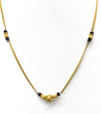 Fashion Antique Round Mani Pendant Mangalsutra Black Beads Single Line Layer Short Chain 2