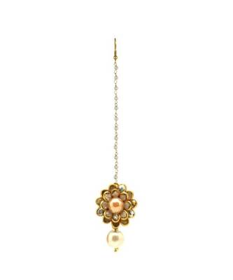 Flower Style Maang Tikka With Earrings For Women/Girls 2
