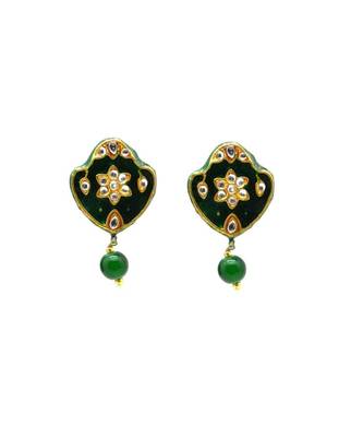 Gold Plated Kundan Earrings For Women & Girls 2