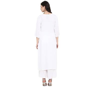 Sky-Blue Color Digital Print straight Rayon kurta 3
