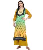 Green Color Digital Print straight Rayon kurta