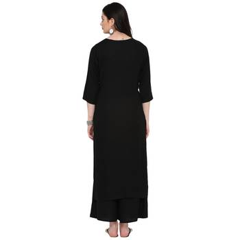 Navy-Blue Color Digital Print straight Rayon kurta 3