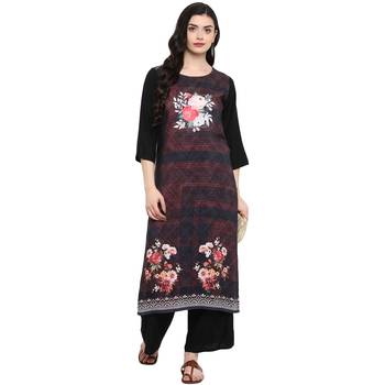 Black Color Digital Print straight Rayon kurta 1